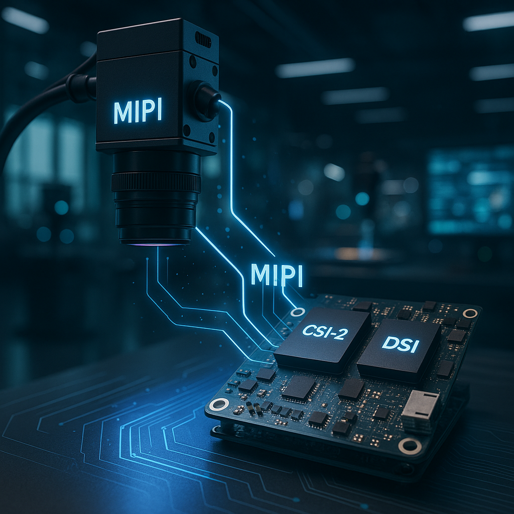 Compact electronics with CSI-2 and DSI protocol