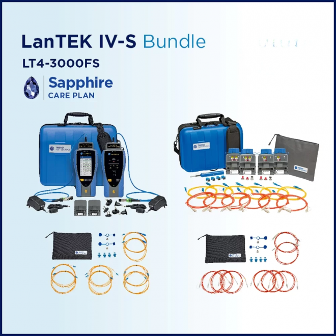 Bundle – LanTEK IV-S 3000MHz, FiberTEK IV, Accessories and Sapphire 3 Year