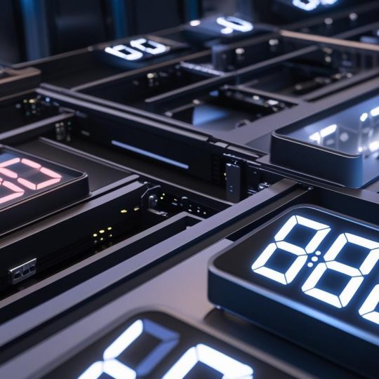 LED clocks for mounting in consoles or in 19" racks